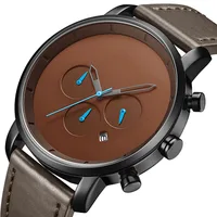 

Luxury Brand Watches Men Wrist Genuine Leather Strap Custom You Logo Cheap Chronograph Watch reloj Waterproof
