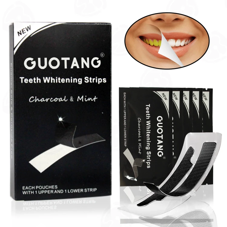 

Logo Advanced Charcoal Dissolving Effective Best Dental Tooth Teeth Whitening Strips With Ce Approved