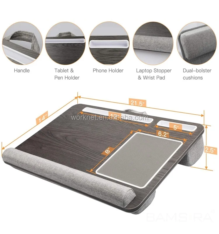 New Wooden Laptop Cushion Table Cushion Pillow Minilazy Knee Desk