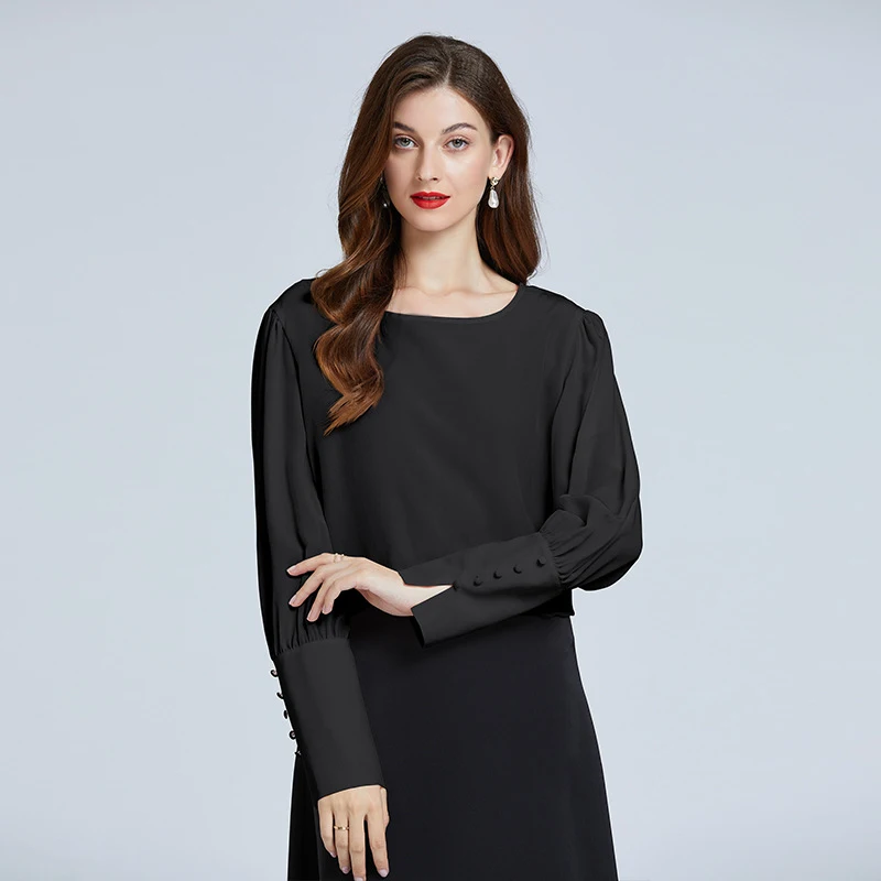 

Wholesale Luxury Crep De Chine 100% Mulberry Silk Blouses Custom Silk Shirts For Women