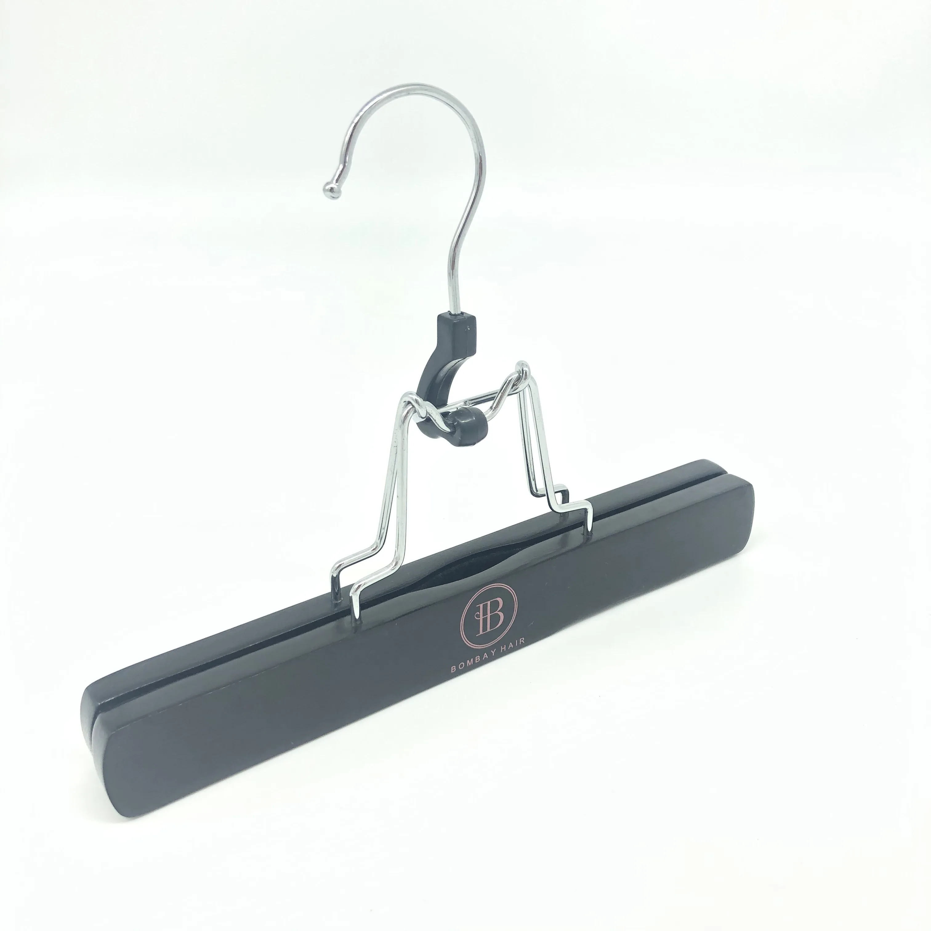 

Multi use manufacturer wooden trouser clamp hanger hair extension hangers, Natural