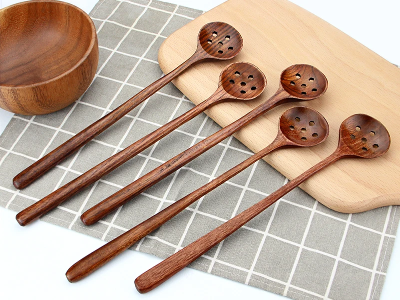 Best Selling Food Grade Long Handle Wooden Spoon Korea Style Wood
