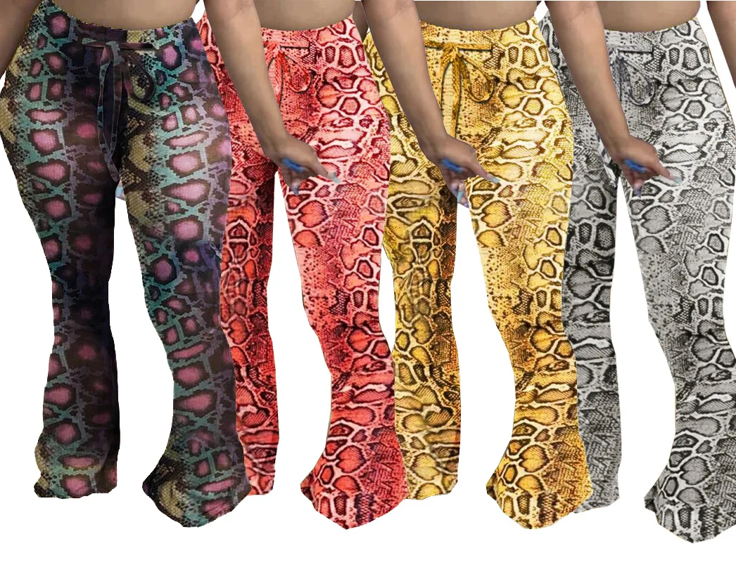 

B53359A Euro-America style 2020 autumn women fashion skinny flare pants