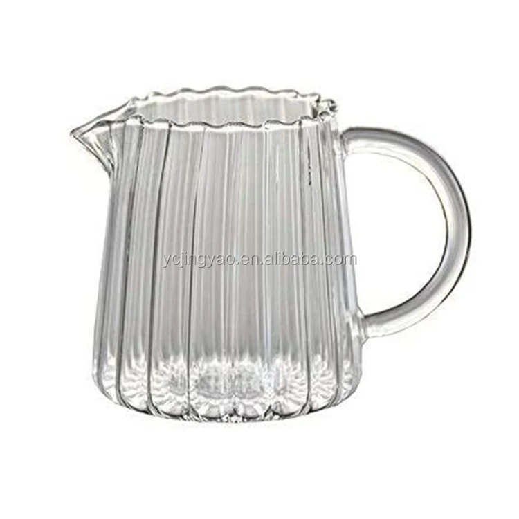 

Elegant Wave Shaped Glass Creamer Coffee Milk Creamer Pitcher /Jug for Kitchen, Clear