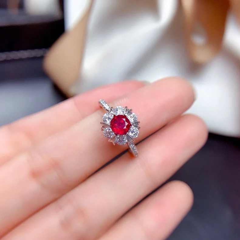 

Charm Fashion Trendy Factory Wholesale plating 925 Sterling Silver Ruby Green Tourmaline Full Diamond Fancy Treasure Open zircon