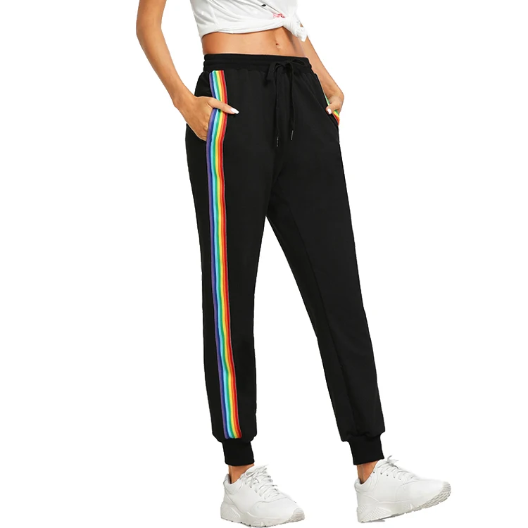 rainbow side stripe trousers