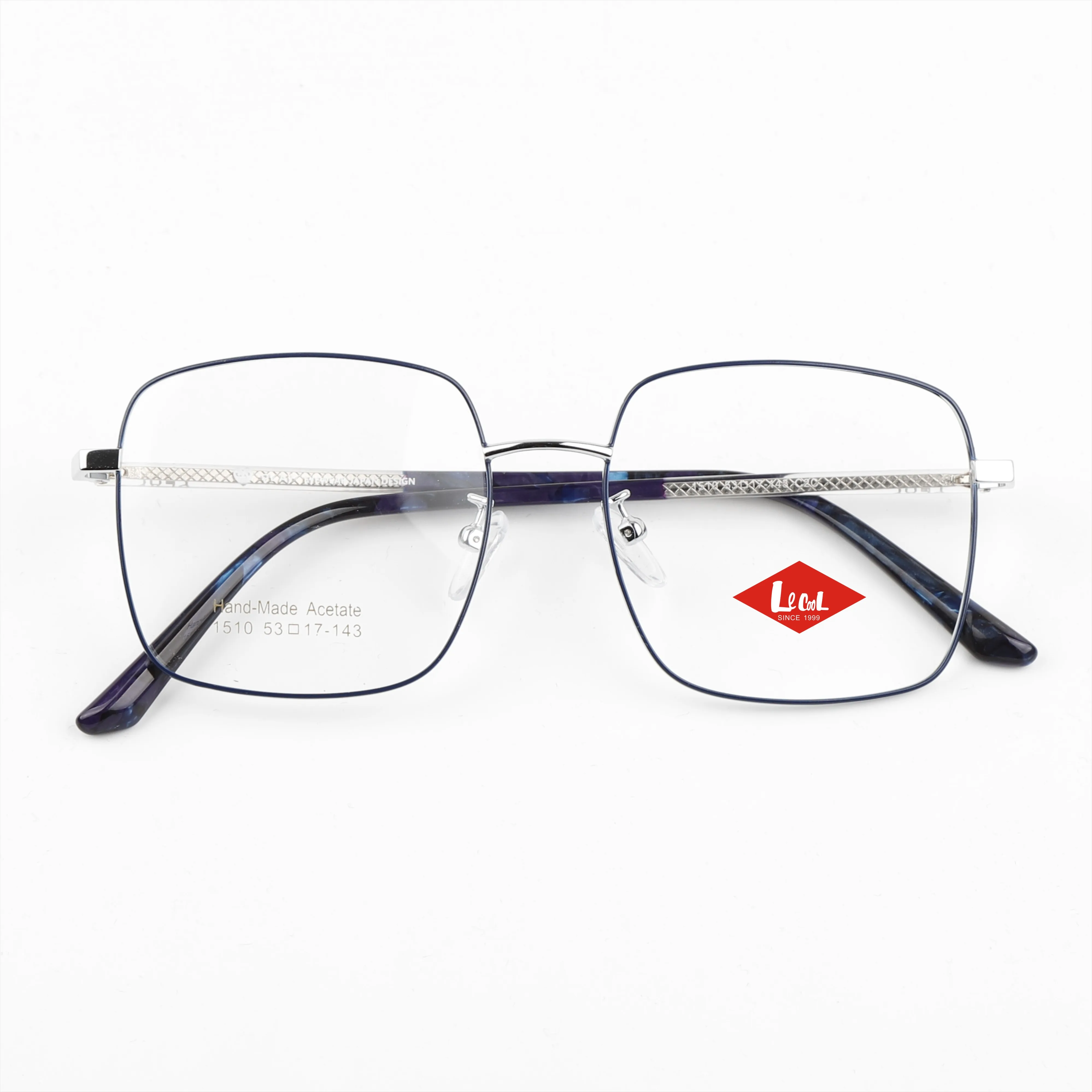 

High Quality Changeable Premium Business Women Handmade Eyewear Black Spectacle Acetate Metal Glasses Optical Frame Danyang