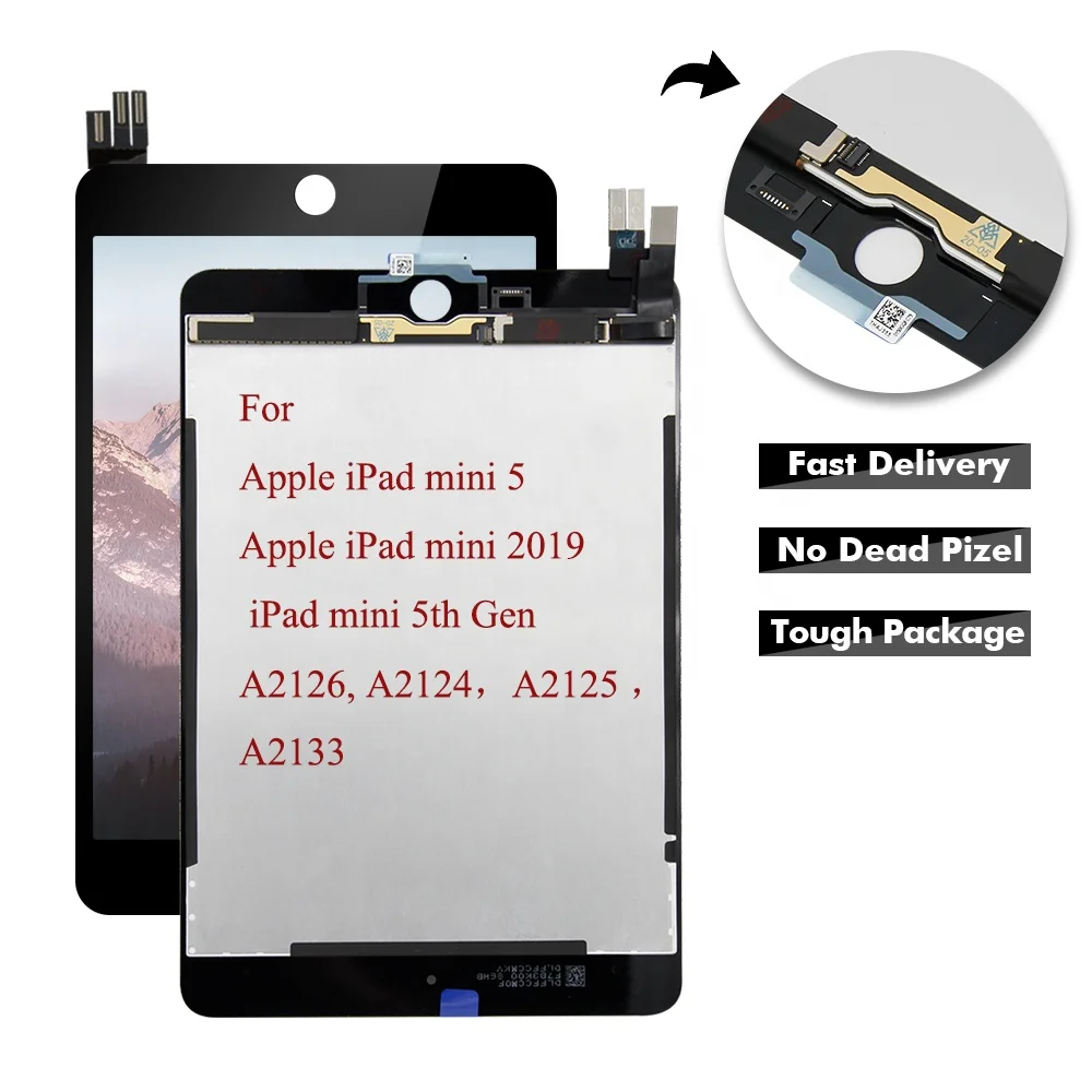 

Lcds For Apple iPad Mini 5 LCD A2126 A2124 A2133 Display For iPad Mini 5th Gen Touch Screen Digitizer Assembly iPad mini 2019, Black