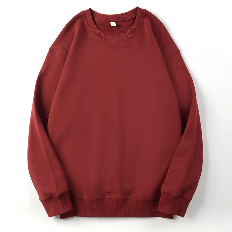 

2021 solid color 100% cotton custom sweatshirts oversized high quality pullover unisex sweatshirt plain sweatshirt, Custom color