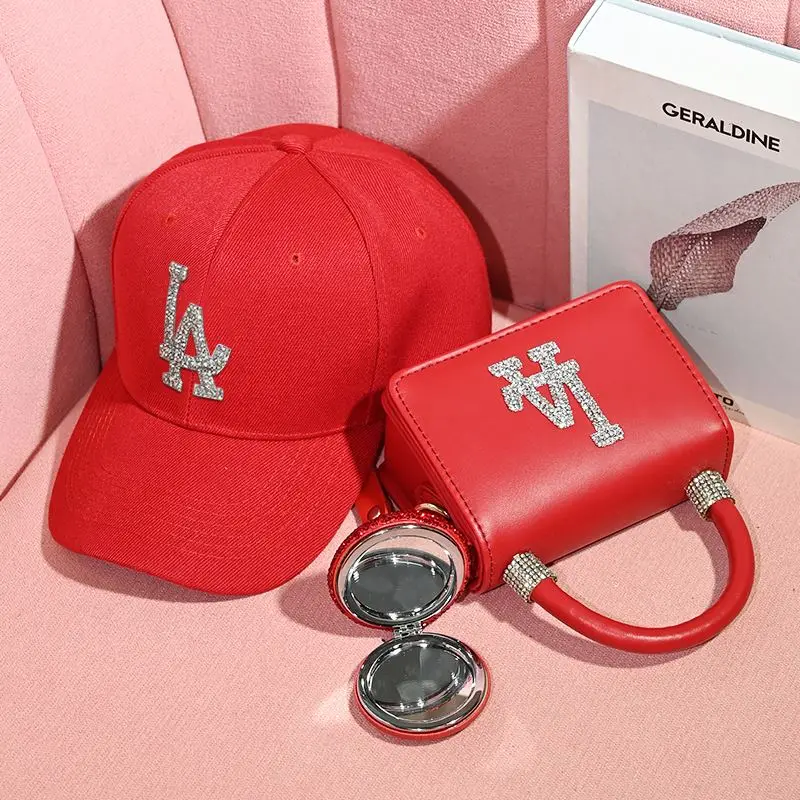 

High quality 2021 new trendy women fashion luxury handbag crossbody bag designer leather shoulder bag la purse and hats set, Customizable