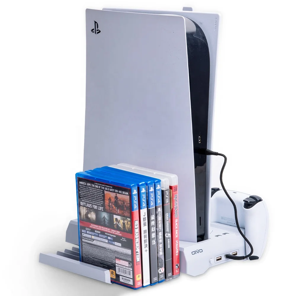 

OIVO IV-P5249 Vertical Charger Stand with Cooling fan for Playstation 5 PS5 Console, White