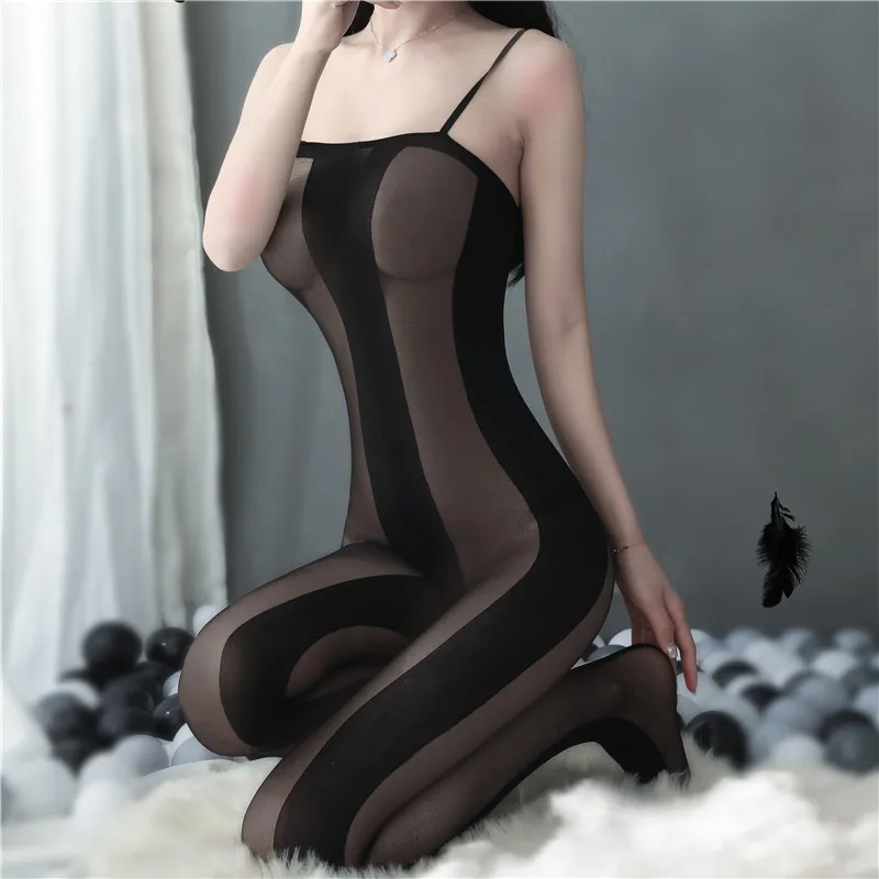 

Sexy Lingerie Wholesale Full BodySuit Hot Crotchless Teddy Open Crotch Ultra-thin Black Woman Tights Pantyhose Bodystockings