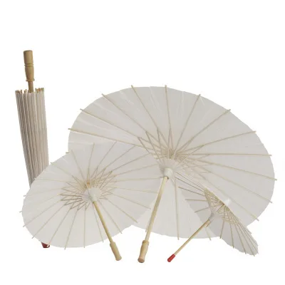 2019 Bridal Wedding Parasol White Paper Umbrella Chinese Mini Craft Umbrella Wedding Parasol Wholesale