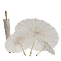 

2019 Bridal Wedding Parasol White Paper Umbrella Chinese Mini Craft Umbrella Wedding Parasol Wholesale