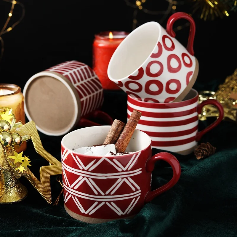 

Nordic Pottery Mugs Underglaze Ceramic Breakfast Coffee Milk Tea Cereal Cup Bowl Kitchen Home Decor Handmade Tableware