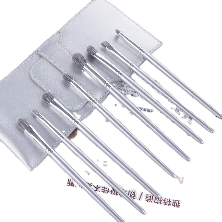 

Purple Silver Luxury 8 Pieces Make Up Brushes Natural Goat Hair Professional Makeup Brushes Set Accept Private Label, Pink