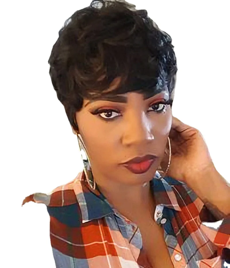 

Dropshipping New Fashion Short Curly Hair Wigs Shaggy Black Hairpiece Synthetic Natural Layers Hair Head Cover