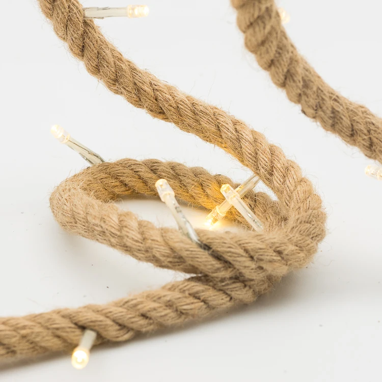 Precision product 10L Jute rope LED fancy light chain for home decor