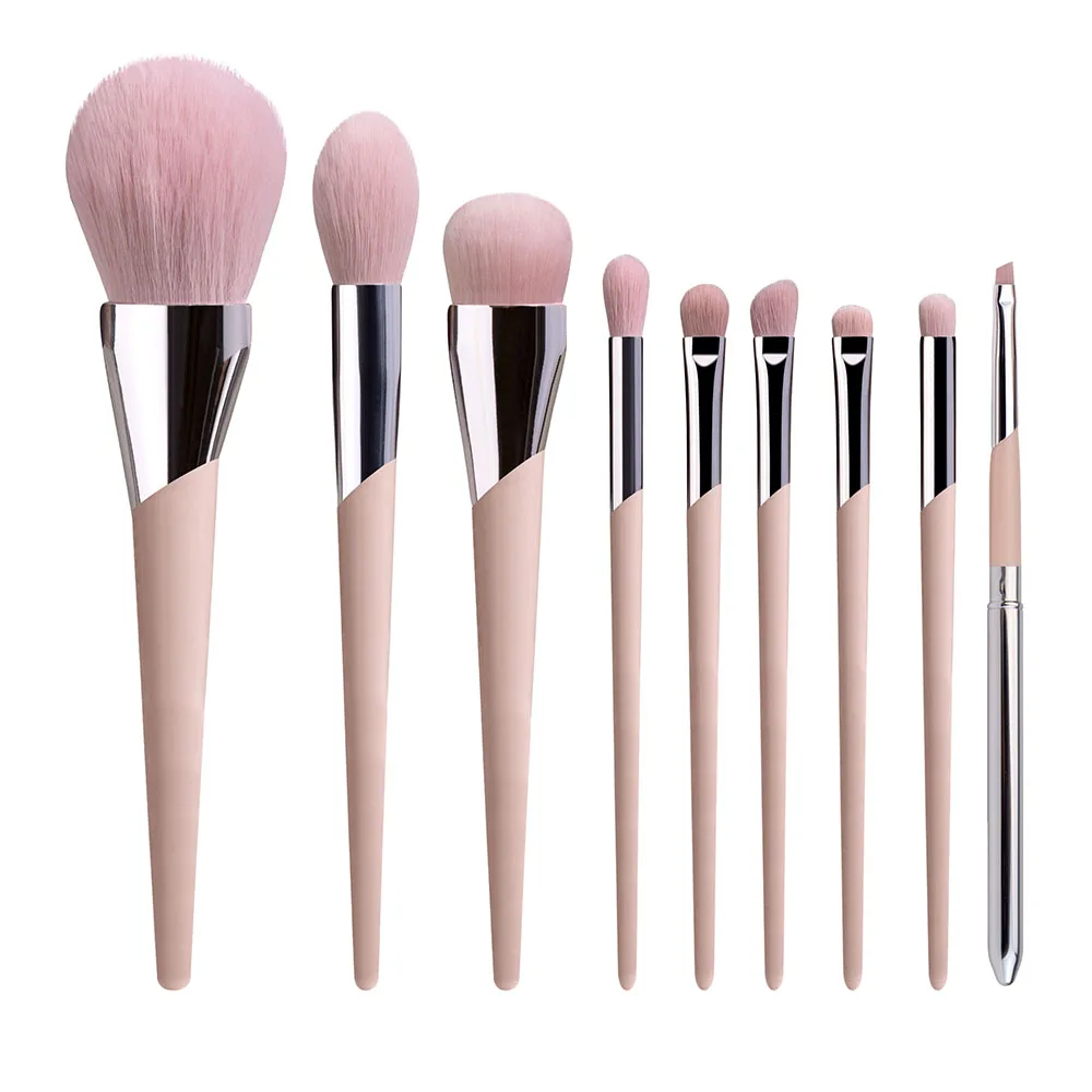 

pink 19 /9 Pieces New Makeup Private Label eyeshadow blending brush makeup brush sets with brush box and holder