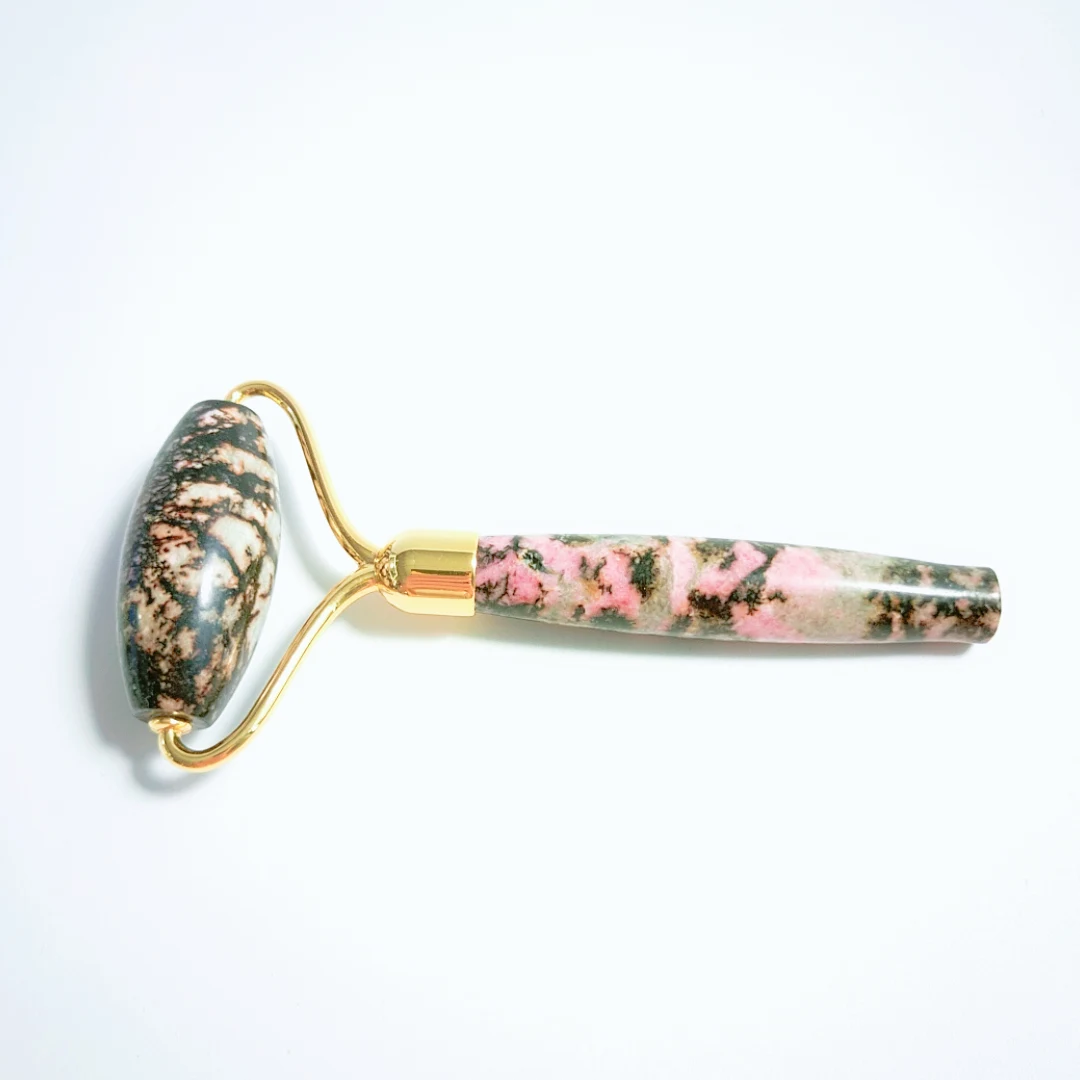 

Best Quality Wholesale Massager Jade Roller Rhodonite Jasper Anti Aging Jade Facial Roller With Box