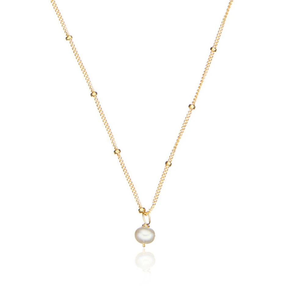 

fashion natural s925 sterling silver pearl necklace simple satellite chain accessories for women party wedding holiday Jewelry