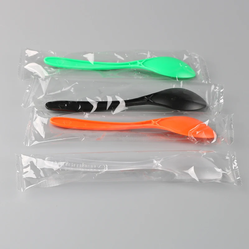 

Single Wrapped JBelle 138mm Colourful Disposable Ice Cream Plastic Serving Spoon, Color available: red,blue,orange,black,white,transparent,green,yellow