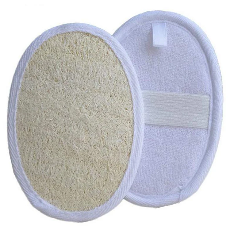 

Wholesale 100% Natural Oval Body Scrubber Exfoliating Luffa Loofa Loofah Sponge Pad For Bath, Beige