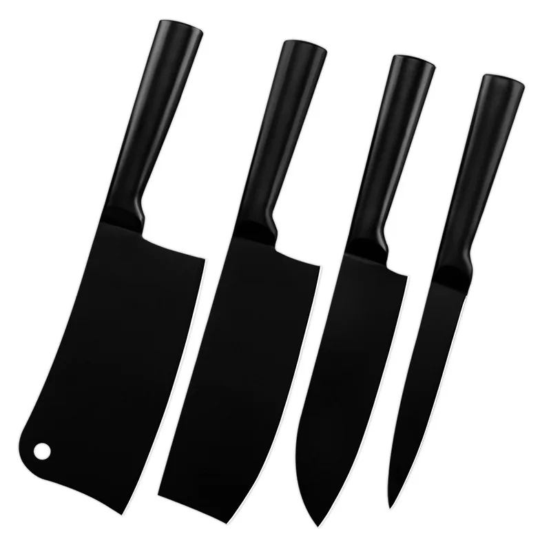

Stainless Steel Kitchen Chef Knife Set Black 4 piece knife set