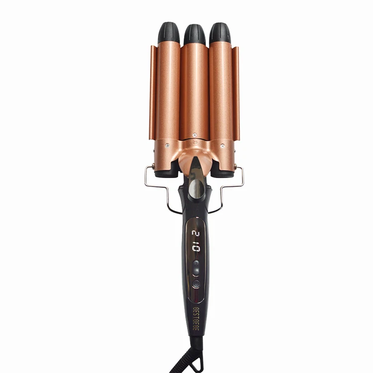 

Professional Hair Salon Tool Magic Hair Curler 3 Barrel Waver Curling Iron, Chocolate