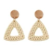 Round Acetic Handmade Rattan Earring Bohemian Vine Braid Geometric Big Triangle Dangle Earrings For Women 2019 Jewelry