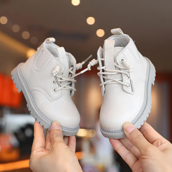 

up-3178r Autumn New Style Girls Boys Ankle Boots Kids PU Leather Shoes