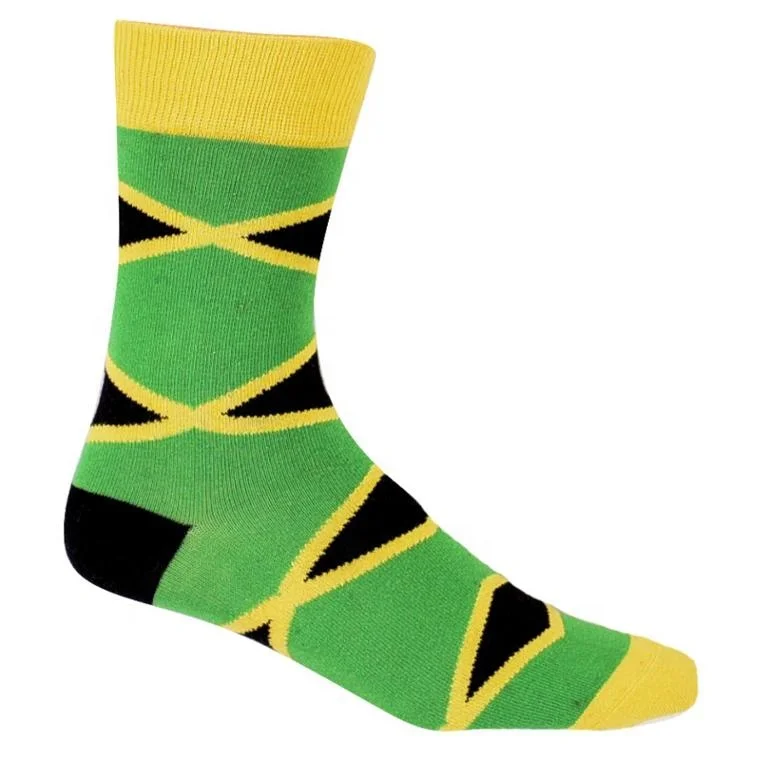 

AJ 19246 Wholesale Fancy Green Cotton Custom Colorful Cotton Men's Business Dress Socks