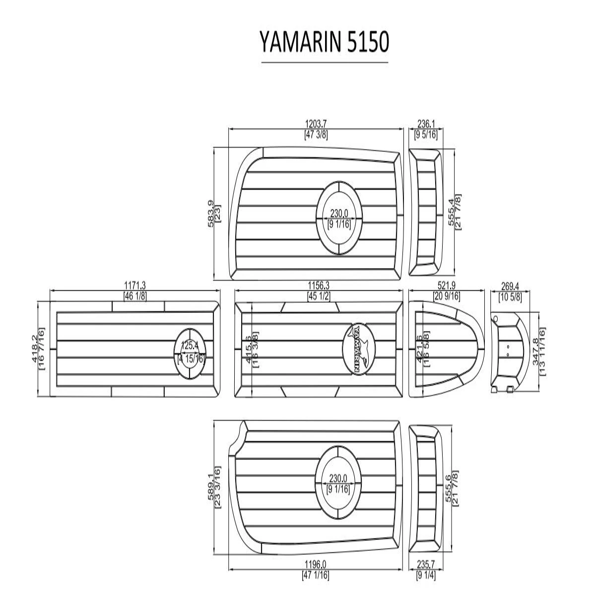 

2000 Yamarin 5150 Swim Platform and Cockpit Pad Boat EVA Teak Decking 1/4" 6mm