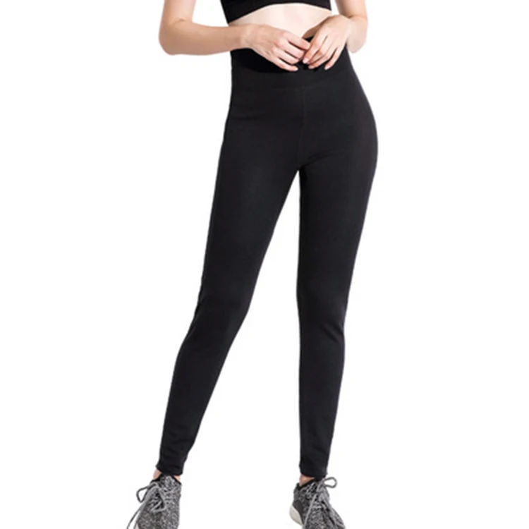 

Women's Sauna Sweat Absorbent Leggings High Waist Slimming Trousers Abdominal Neoprene Compression Exercise Tights Pocket, Black