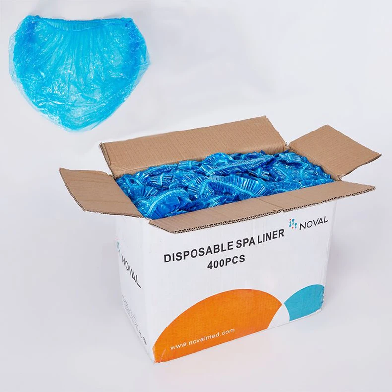 

NOVAL Hot Sales Disposable Spa Pedicure Plastic Liner Bag 400 Pieces per Box, Blue/clear