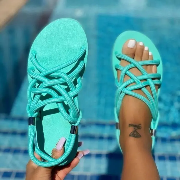 

Women Sandals 2021 Jelly Colorful Rope Sandals Shoes, Customized colors
