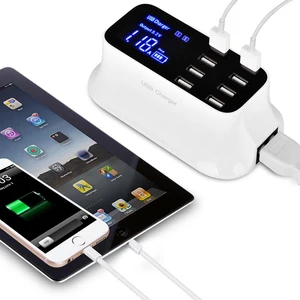 8 Port USB Desktop Charging Station Smart LED Display
