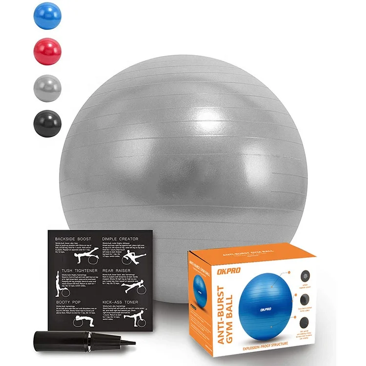

OKPRO ECO-friendly Anti Burst Heavy Duty Stability Fitness Exercise Yoga gym Ball, Customized color