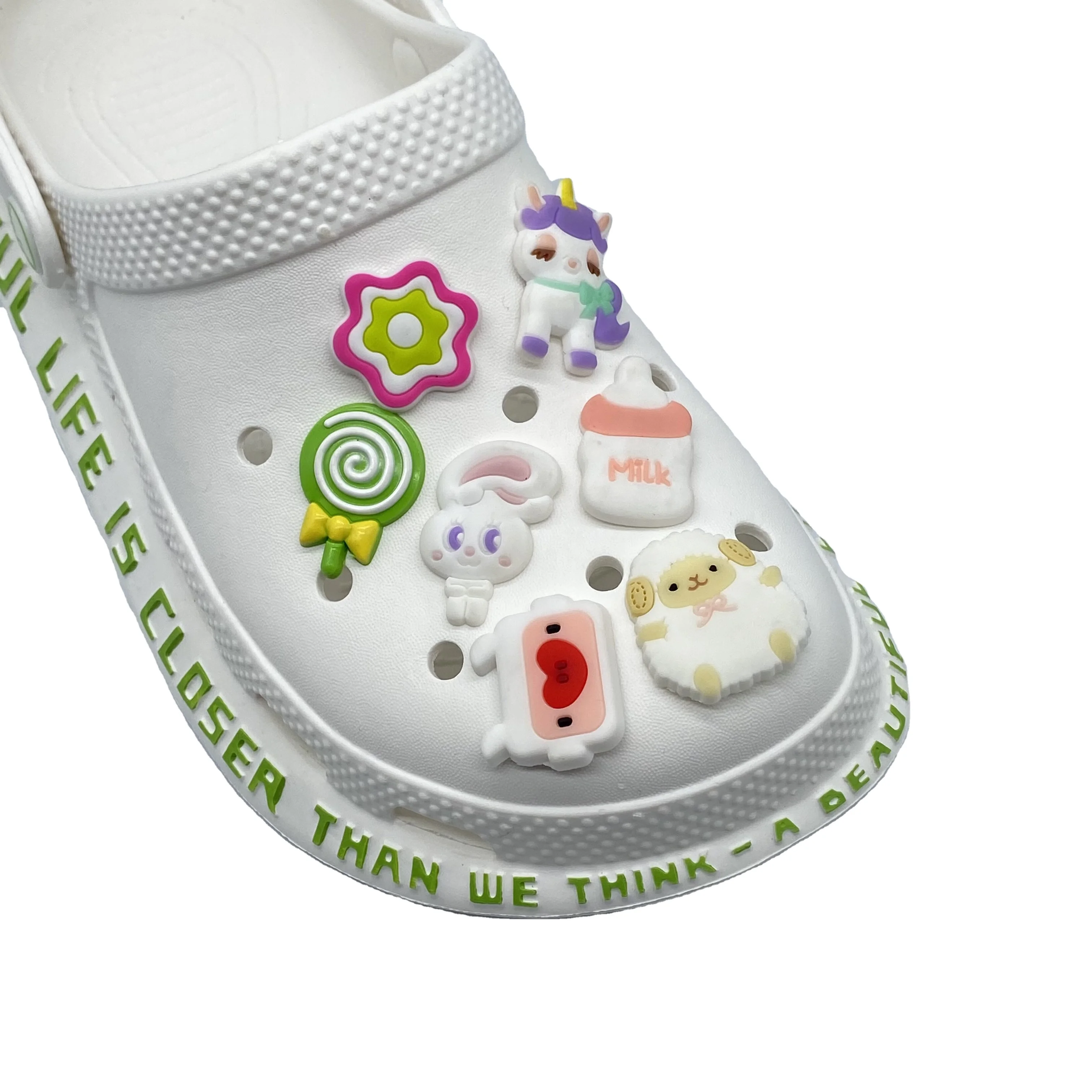 

Cartoon animal sheep shoe charms unicorn shoe charms cute PVC charms for sandals and bracelets Gifts for kids, As picture