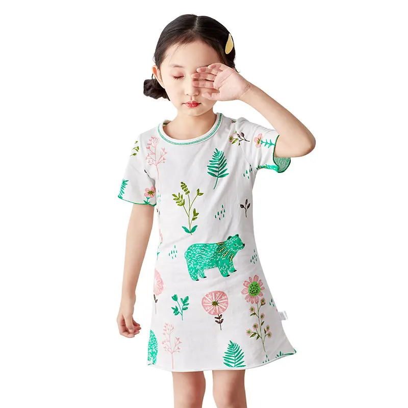 

private label Girls' nightdress children pajamas kids clothing cheap, Customizable