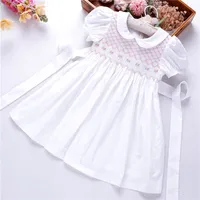 

smocking dress white pink blue smocked clothing handmade wholesale boutiques bishop lots 1212575