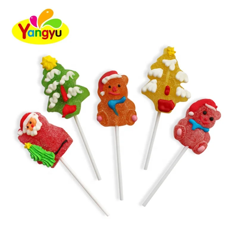Halal Christmas Tree Jelly Lollipop Gummy Soft Candy Buy Christmas