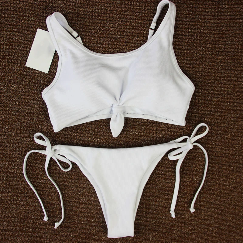 

Loss sale Clearance $1 $2 white bikini swimwear in stock swimsuit, Solid
