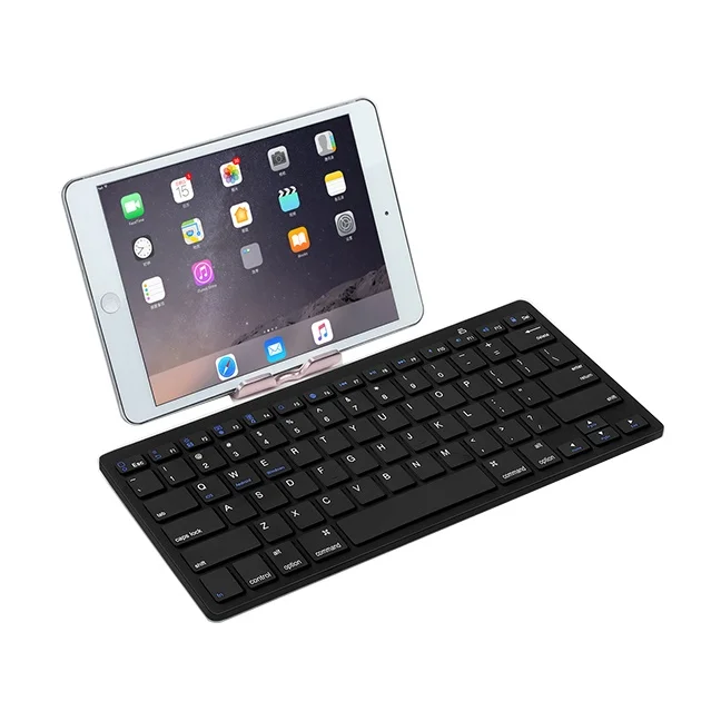 

78 Keys Custom Logo Membrane Compact Mini External Mobile Phone Computer Laptop Wireless Keyboard For iPad, White black