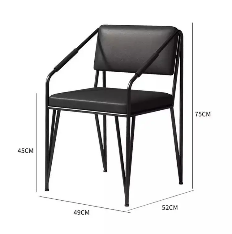 Nordic creative home desk wrought iron frame dining chair