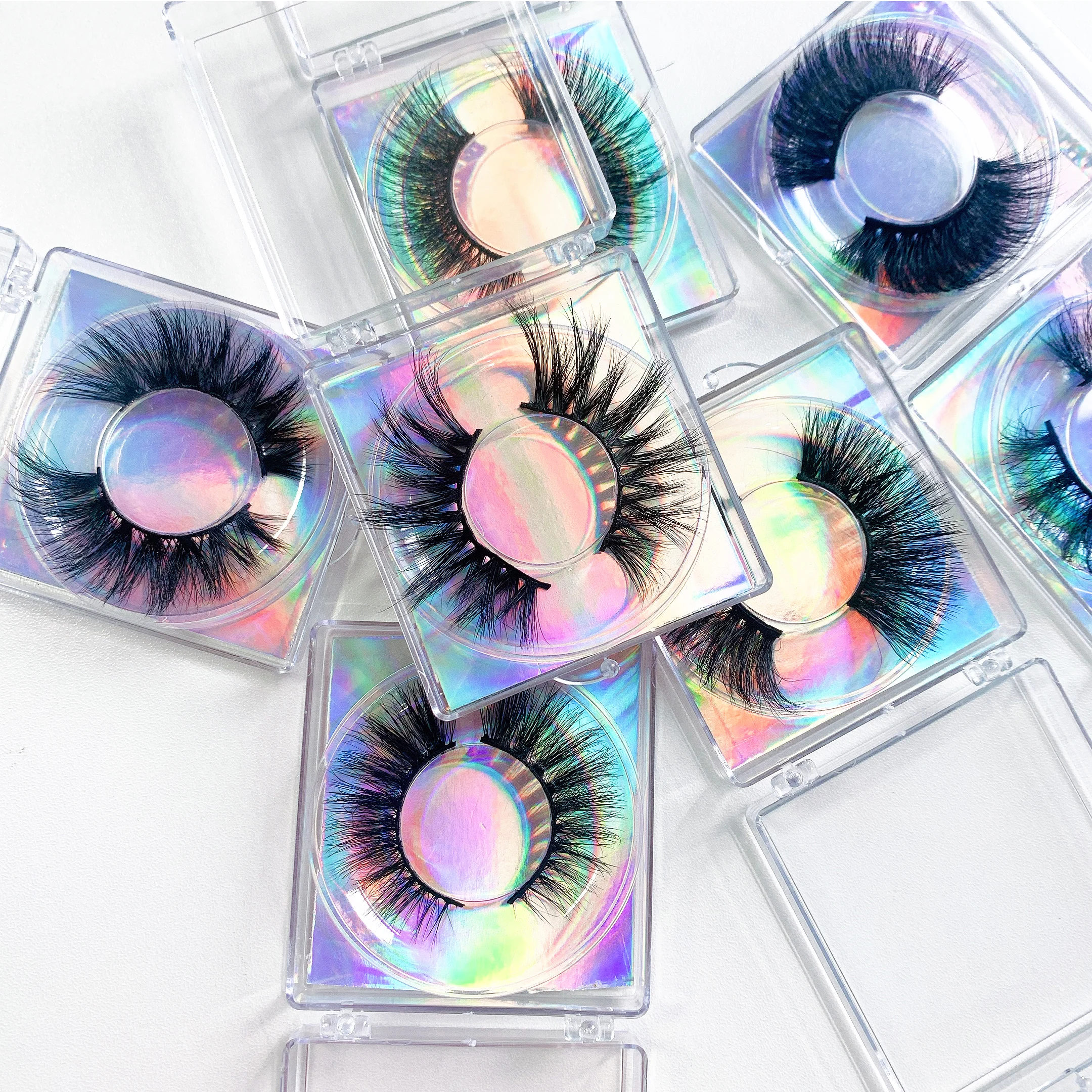 

3D Mink Eyelashes Wholesale Natural False Eyelashes lashes3d wholesale vendor 25mm Soft make up eyelash, Black color