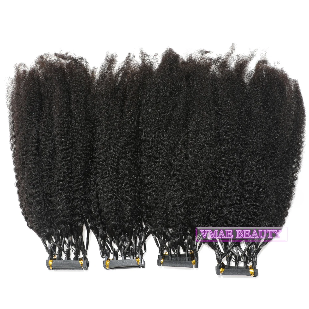 

VMAE Newest 100g Raw Virgin Cuticle Aligned Prebonded Hair Natural Color 4C Afro Curly 6D Human Hair Extension For Black Women