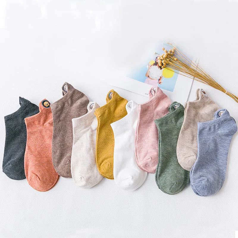 

Colorful embroidered short cotton socks animal embroidery cute short ankle socks for girls women, As pictures show/any color you want