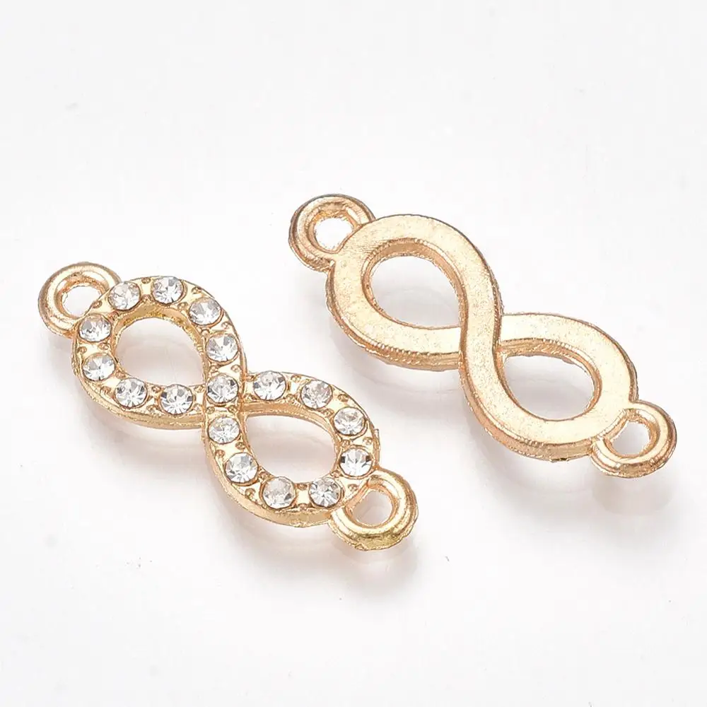 

Pandahall Alloy Infinity Crystal Golden Rhinestone Jewelry Links