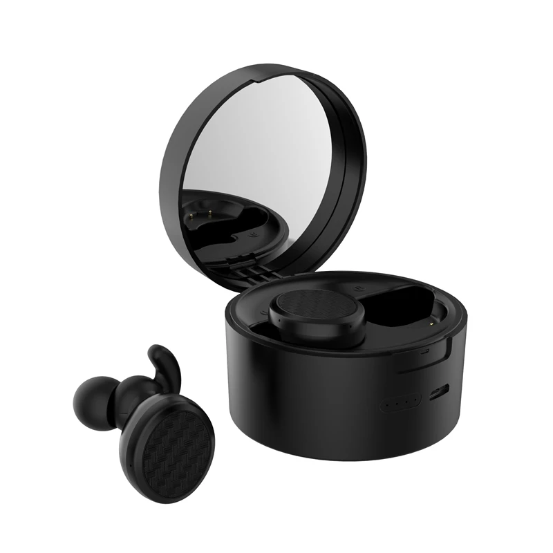 

ZW-T9 TWS Earphone Bt Music Headphone trending 2021 tws wireless earbuds With Built-in Mirror Make Up Headset, Black white pink blue
